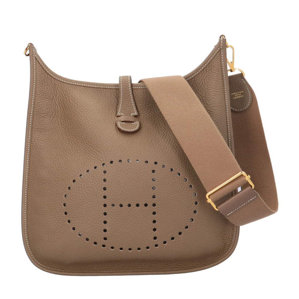 Hermes Evelyne III PM Shoulder Bag, Handbag, Taurillon Clemence Leather, Beig...